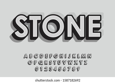 Modern styled 3D trendy set of alphabet letters
