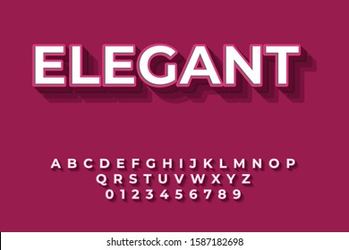Modern styled 3D trendy set of alphabet letters