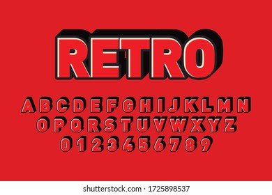 Modern styled 3D trendy set of alphabet letters