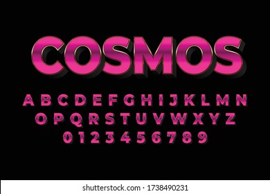 Modern styled 3D trendy set of alphabet letters
