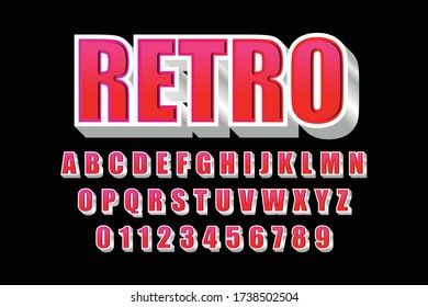 Modern styled 3D trendy set of alphabet letters