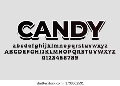 Modern styled 3D trendy set of alphabet letters