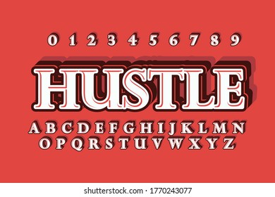 Modern styled 3D trendy set of alphabet letters