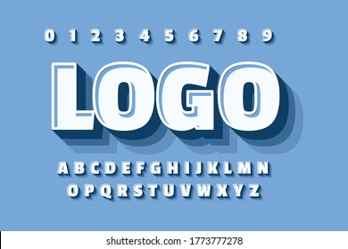 Modern styled 3D trendy set of alphabet letters
