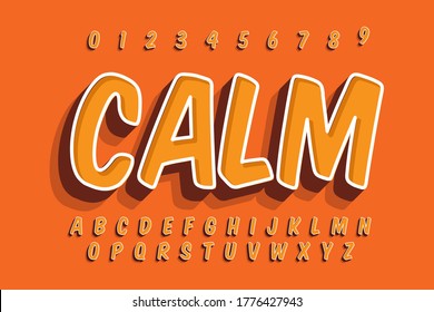 Modern styled 3D trendy set of alphabet letters