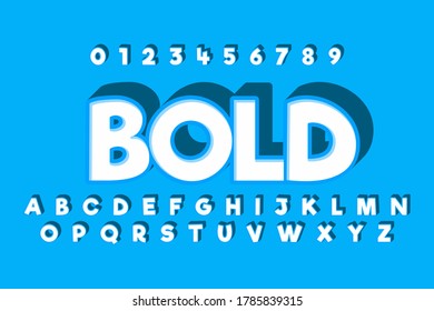 Modern styled 3D trendy set of alphabet letters