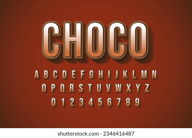 Modern styled 3D trendy set of alphabet letters