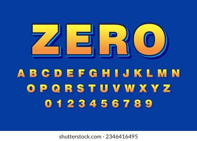 Modern styled 3D trendy set of alphabet letters