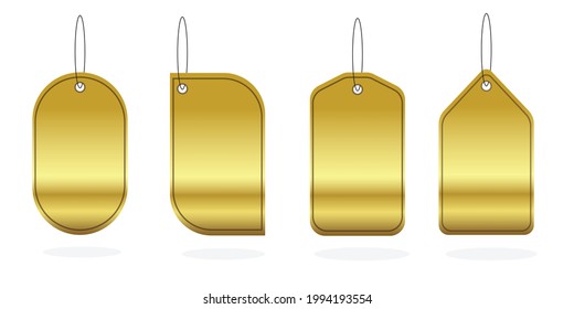 Modern styled collection of Gold price tag design set, Vector Illustration