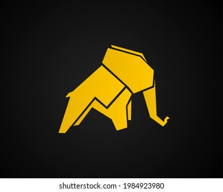 logotipo de elefante de origami de estilo moderno