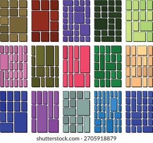 Ilustrações de grade de Bento com estilo moderno em ziguezague para ideias de marca
