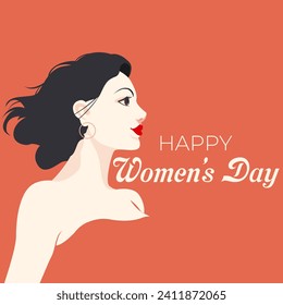 Modern style.International Women's Day. Beautiful women for you flaer banner and post card.  Crowd of women of diverse age, races and occupation. 