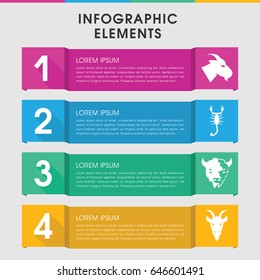 Modern stylised infographic template. infographic design with stylised icons includes goat. can be used for presentation, diagram, annual report, web design.