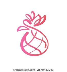 Modernes stilisiertes Ananas-Logo in Vektorgrafik.