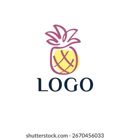 Modern stylised pineapple logo in vector.