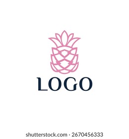 Logotipo de piña estilizada moderna en Vector.