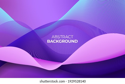 Modern Stylish 3d Flow Blue Purple Wave Shiny Background