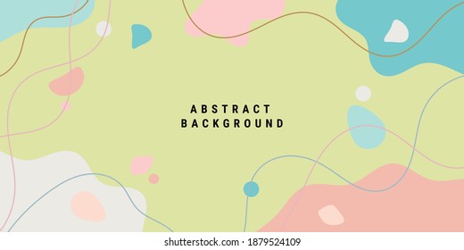 Fondo abstracto moderno y elegante con formas y líneas en tonos pastel. Ilustración vectorial