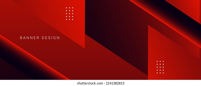 Modern stylish abstract geometric dark red banner pattern presentation background 