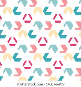 Modern stylish abstract geometric pattern with colorful bright strokes on a dark background. Vector illustration for fabric, Wallpaper, textile, wrapping paper and more.