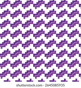 A modern and stylish abstract geometric pattern featuring a repeating zigzag design in vibrant purple and clean white. This seamless, tileable vector is perfect for creating eye-catching background.