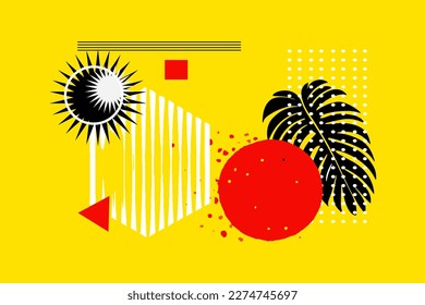 Modern and stylish abstract geometric shapes summer background
