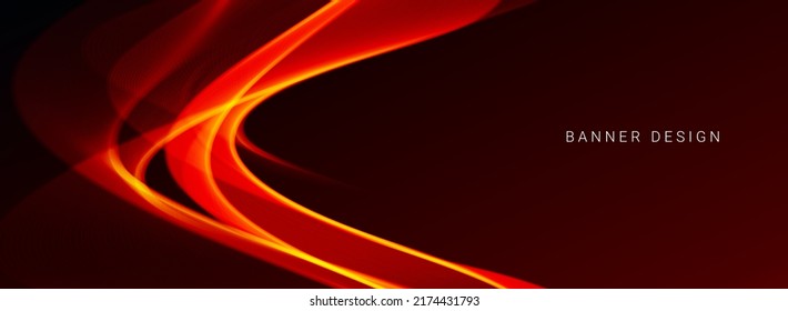 Modern stylish abstract red wavy banner background vector