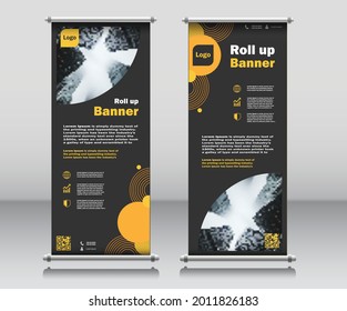 modern stylish abstract roll up banner design illustration eps 10 vector x-banner