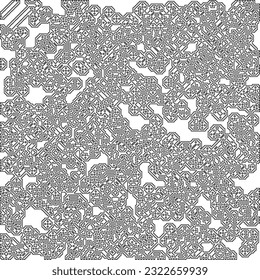  Modern stylish abstract texture. Geometric shapes from striped elements. Black and white pattern.
