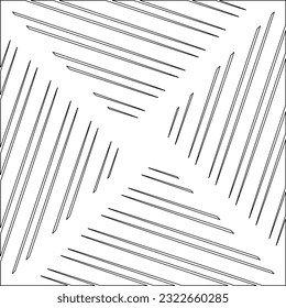  Moderne, stilvolle abstrakte Textur. Geometrische Formen aus gestreiften Elementen. Schwarz-Weiß-Muster.
