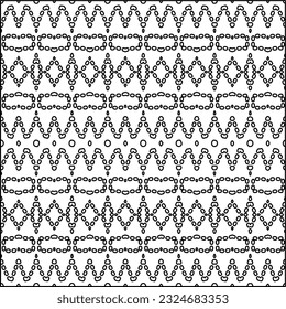 Modern stylish abstract texture. Geometric shapes from striped elements. Black and white pattern.