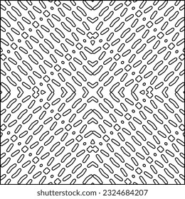  Moderne, stilvolle abstrakte Textur. Geometrische Formen aus gestreiften Elementen. Schwarz-Weiß-Muster.