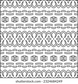  Modern stylish abstract texture. Geometric shapes from striped elements. Black and white pattern.