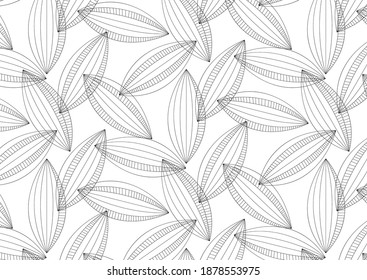 Modern stylish abstract texture like flower pattern vector, repeating geometric tiles linear petal of flower, monochrome stylish