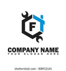 Modern and stylish alphabetical logo design in vector for setting, workshop, construction, home, etc.