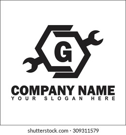 Modern and stylish alphabetical logo design in vector for repair, setting, workshop, construction, home, etc.