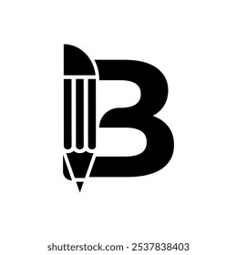 Moderno estilo B carta vetor arte logotipo design. Conceito educacional