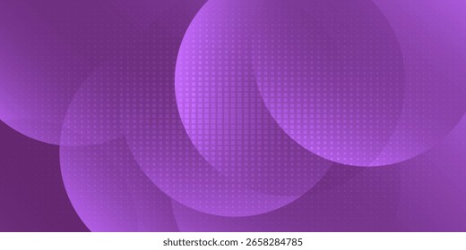 Modern and stylish background featuring overlapping purple circles with a subtle halftone pattern. Ideal for technology, design, or creative projects.