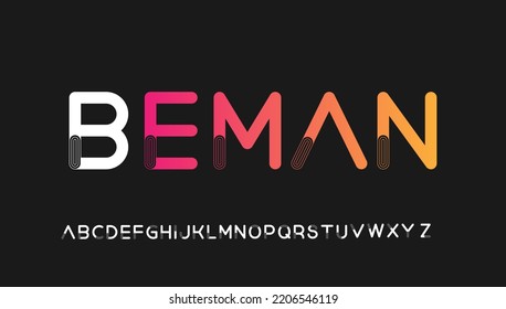 Modern stylish beman typography letter logo design