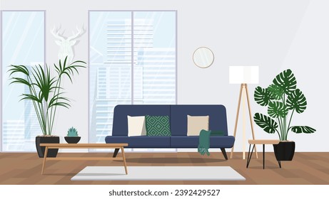 A modern, stylish and bright living room