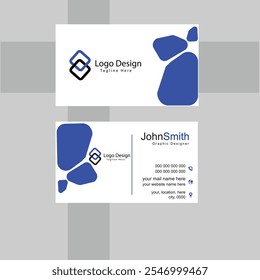 Modern and Stylish Business Card Design Featuring a Sophisticated Shade of Blue, Perfect for Professionals and Corporate Branding