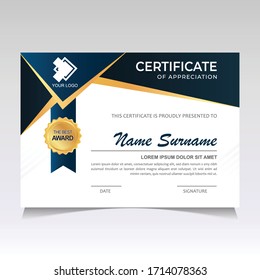 Modern and Stylish Certificate Template Design