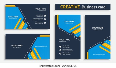 Modern, Stylish, Clean, Creative and Simple Business Card Template Design. Contact and Visiting Card for Company. Vector illustration.