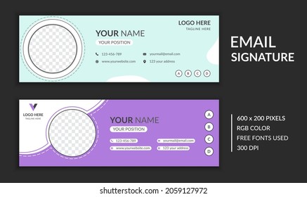 Ilustración moderna, elegante, limpia, creativa y sencilla de un vector de firma de correo electrónico para empresas