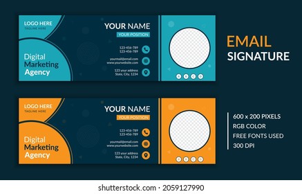 Modern, Stylish, Clean, Creative, and Simple Business Email Signature Vector Illustration