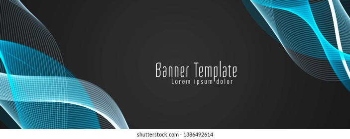 Modern stylish colorful wavy banner design vector