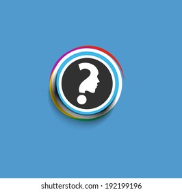 Modern stylish colors question mark web icon design element. 