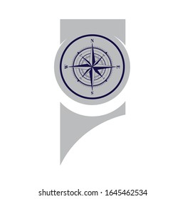 Modern Stylish Compass Logo vector Concept Design Template