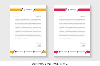 Modern stylish creative clean business style letterhead bundle of your corporate project design. Set to print. modern business letterhead in abstract design. Elegant template design