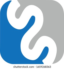 Modern stylish creative trendy circular shaped sports brands black and white color SS S initial based letter icon logo.